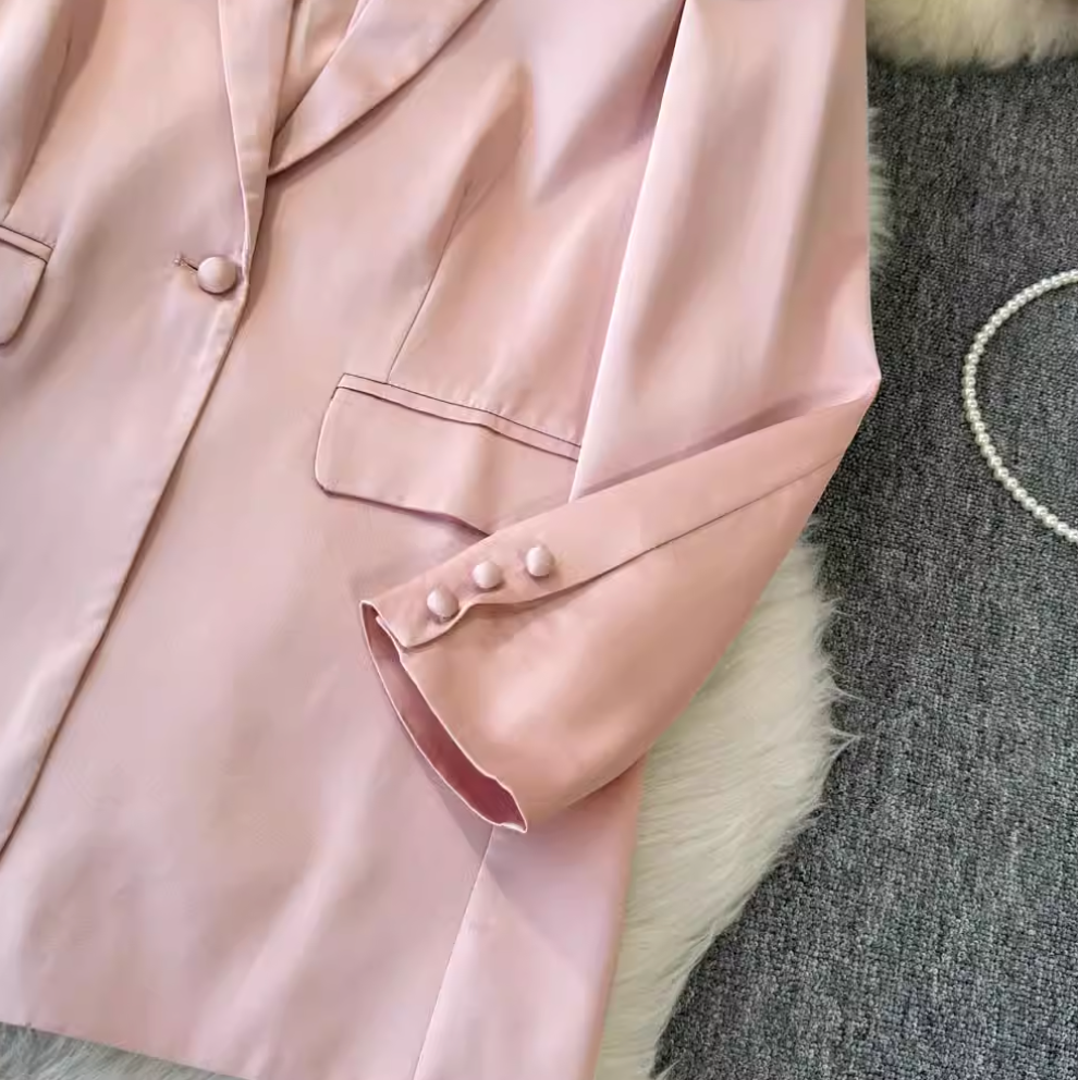 Satin Dress & Slip Dress Pink 2Pcs