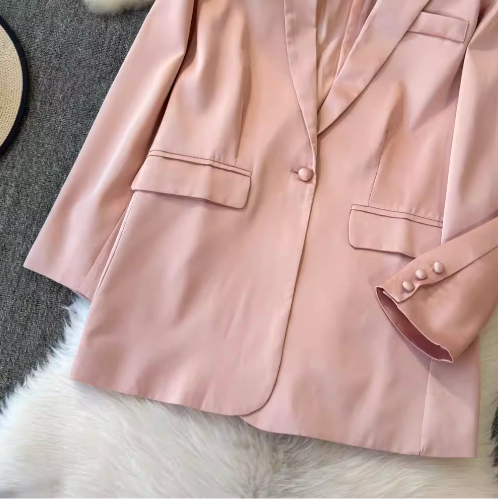 Satin Dress & Slip Dress Pink 2Pcs