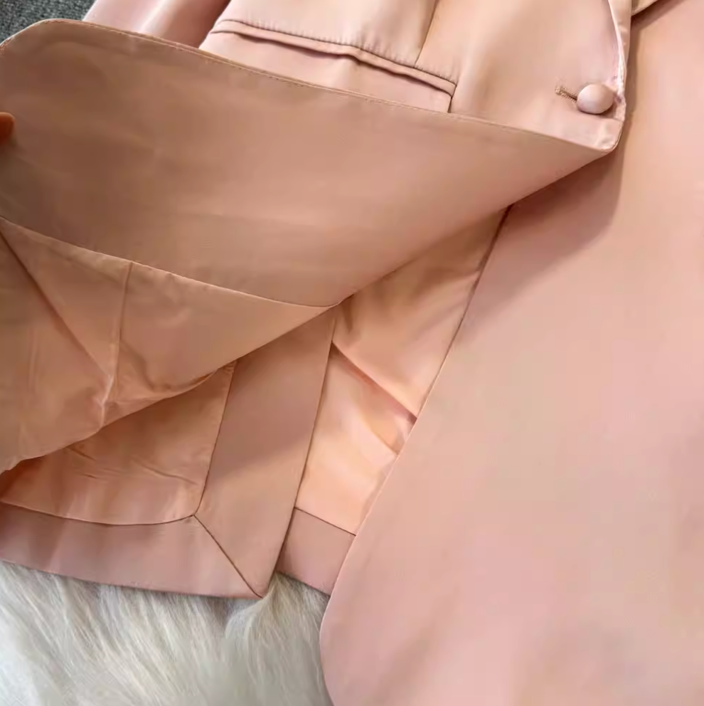 Satin Dress & Slip Dress Pink 2Pcs