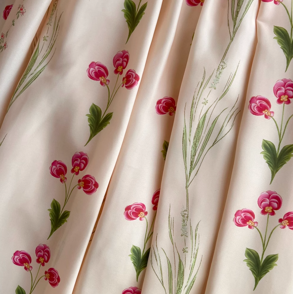Round Collar Floral A-line Dress