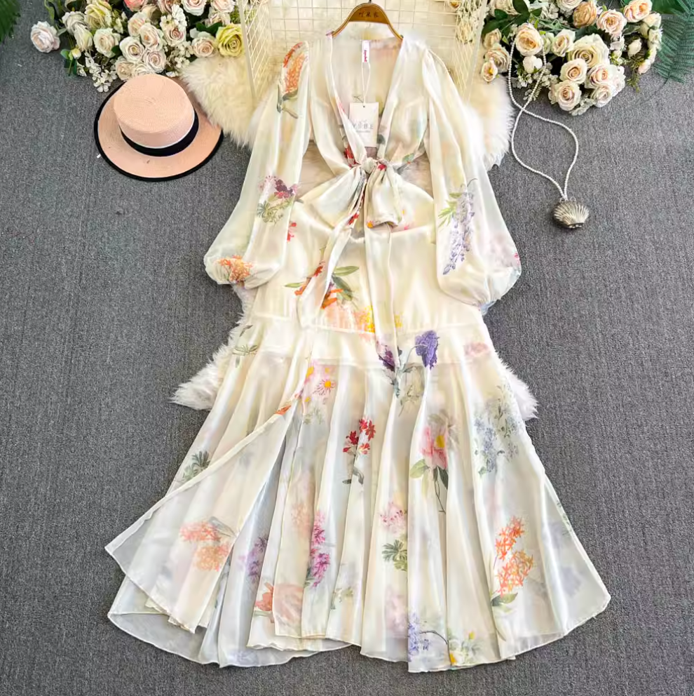 V-neck Trachymene Caerulea Fairy Dress
