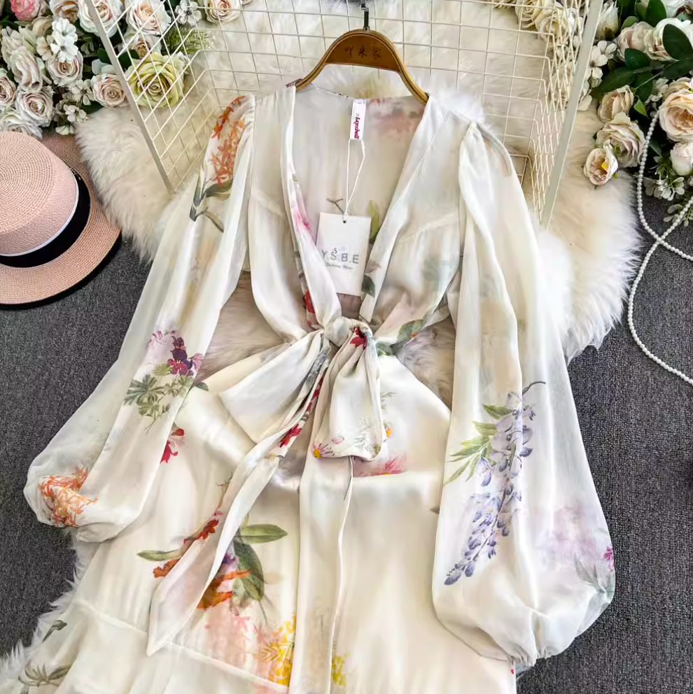 V-neck Trachymene Caerulea Fairy Dress