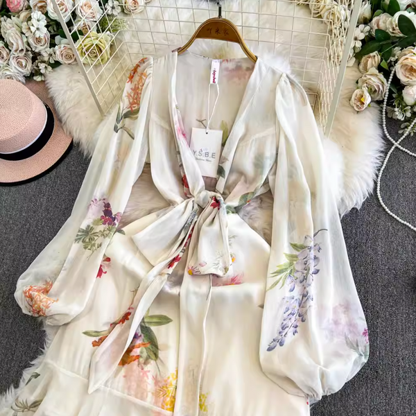 V-neck Trachymene Caerulea Fairy Dress