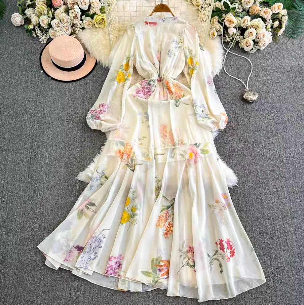 V-neck Trachymene Caerulea Fairy Dress