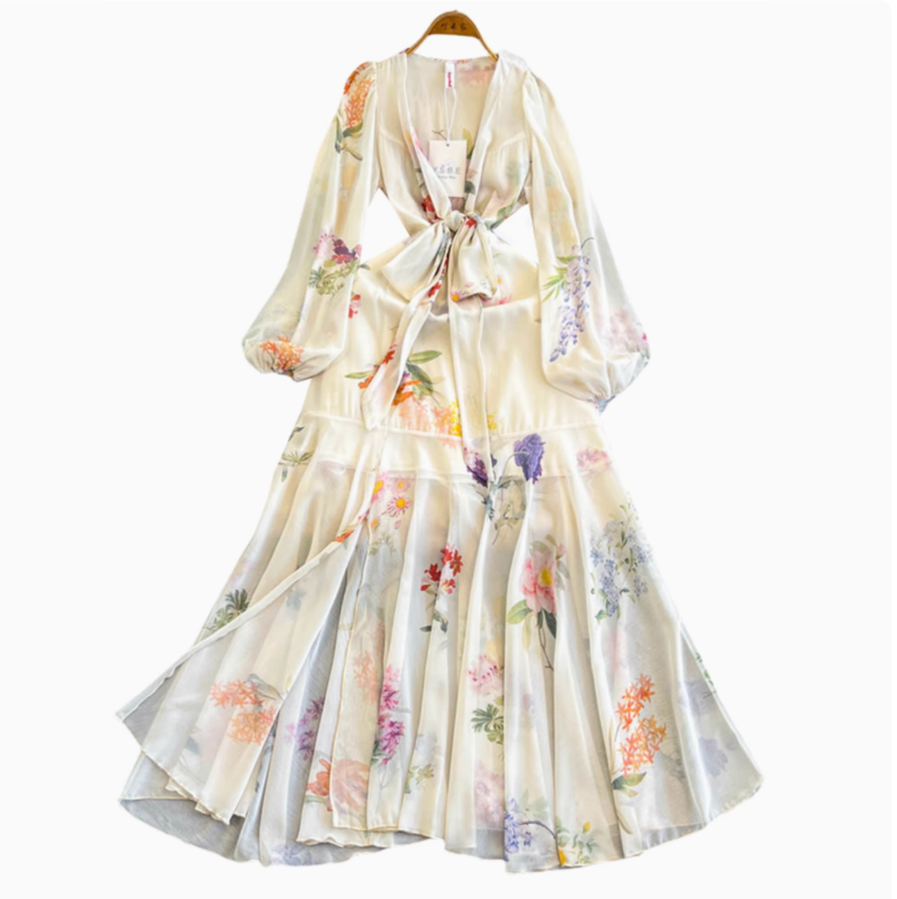 V-neck Trachymene Caerulea Fairy Dress