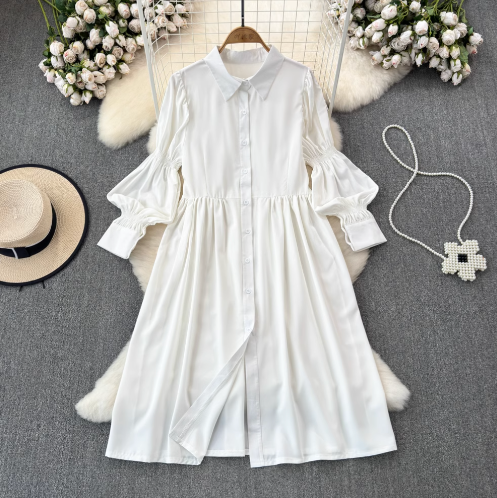 V-neck Floral Camisole & Shirt Dress 2Pcs