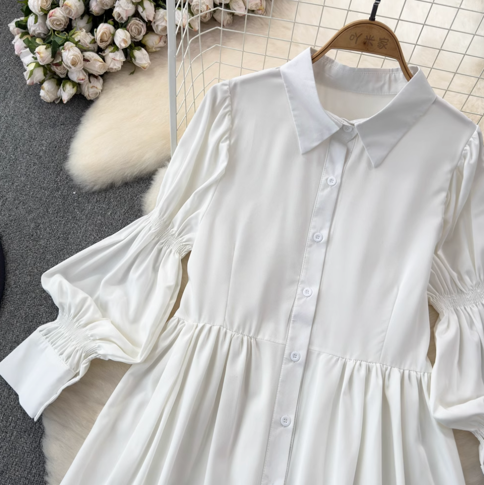 V-neck Floral Camisole & Shirt Dress 2Pcs