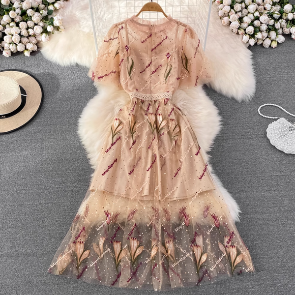 Fairy Sequined Embroidered Mesh Dress
