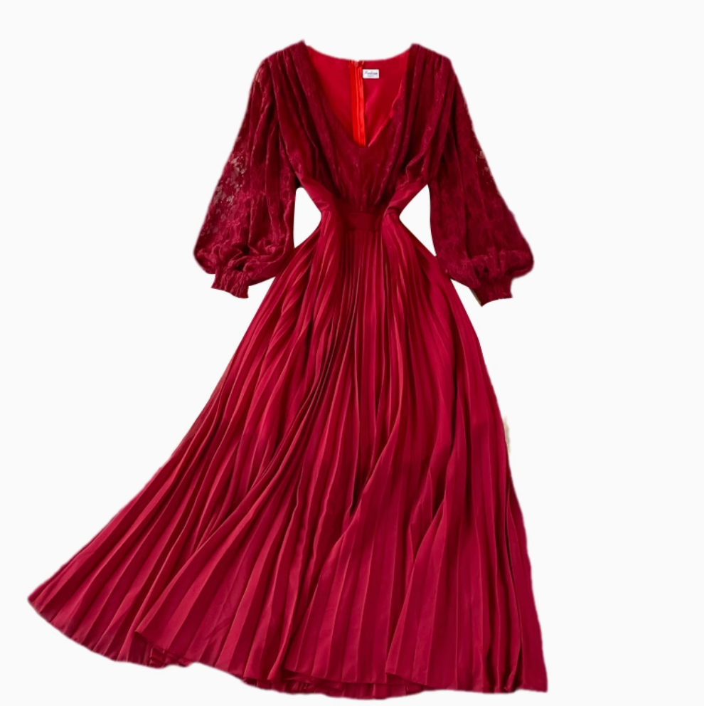 Mori Embroidered Patchwork Lace Dress