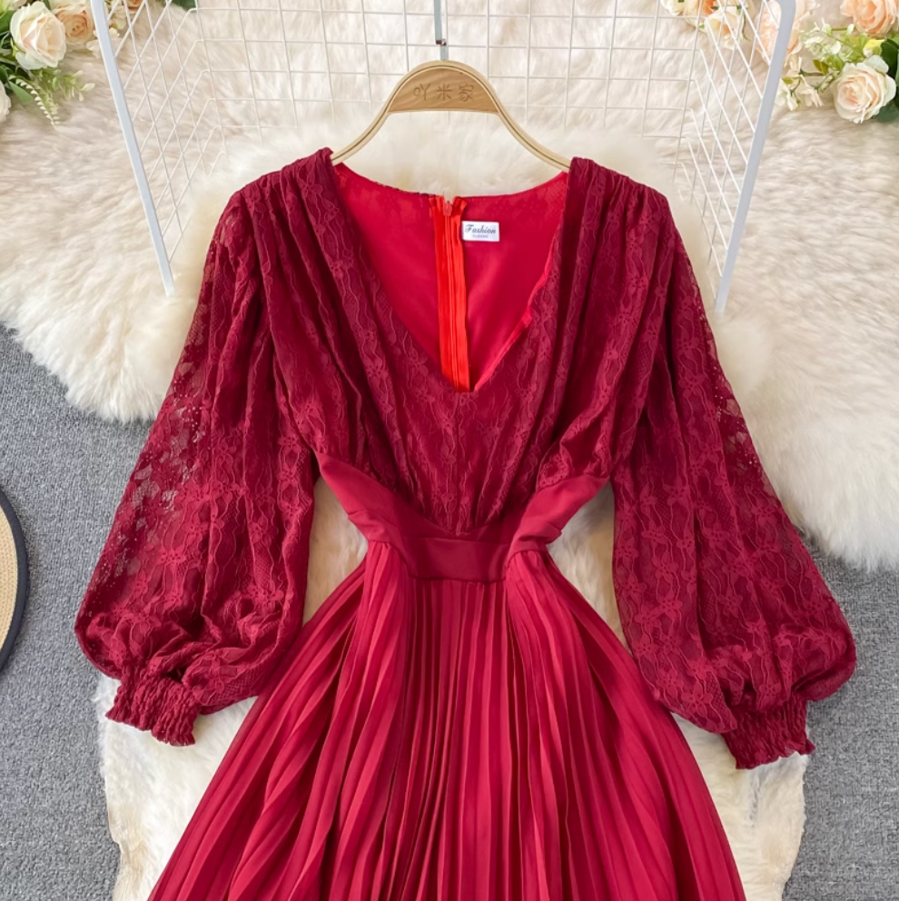 Mori Embroidered Patchwork Lace Dress