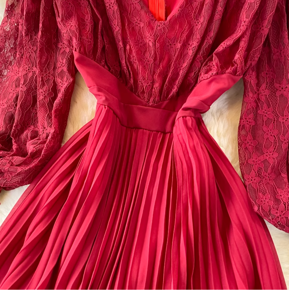 Mori Embroidered Patchwork Lace Dress