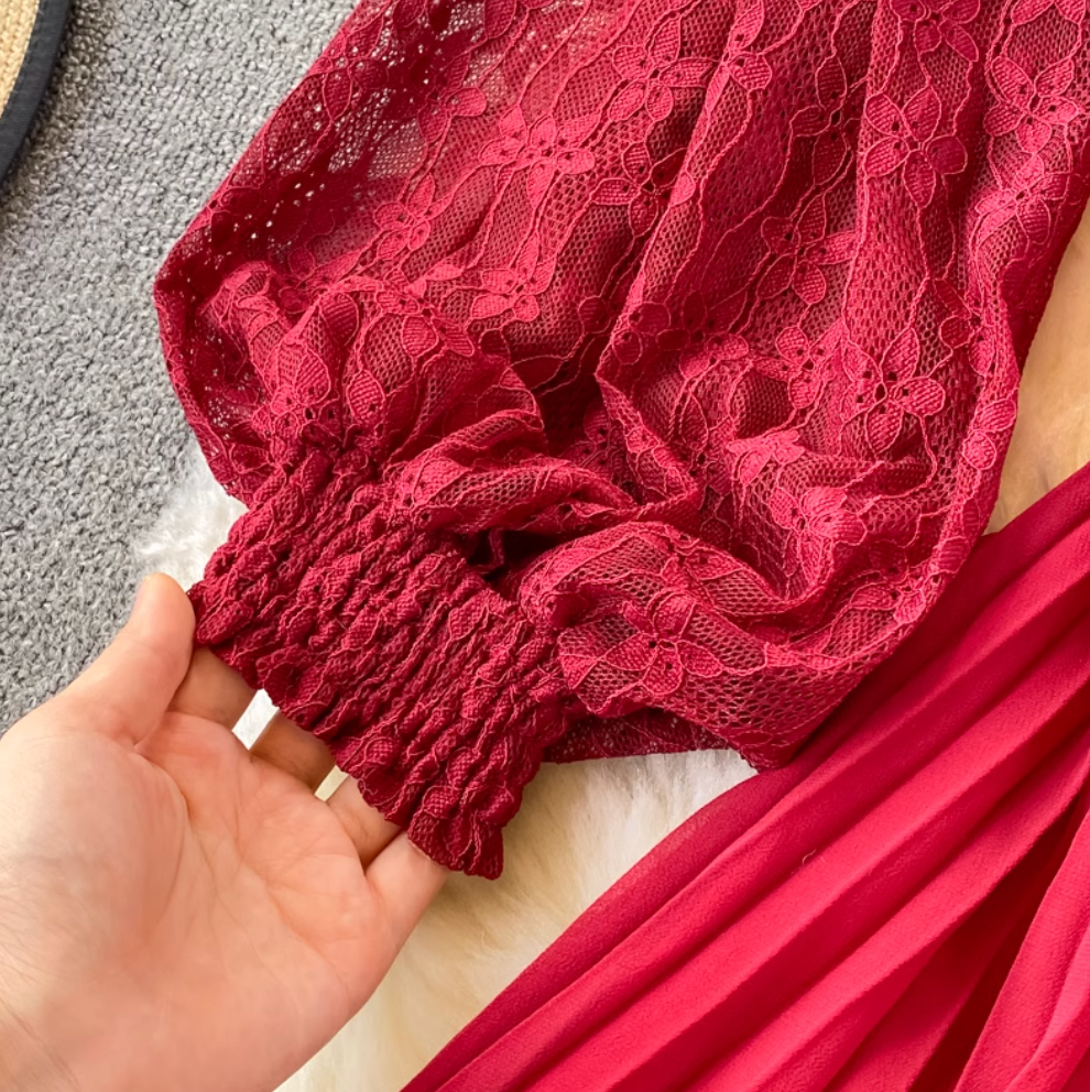 Mori Embroidered Patchwork Lace Dress