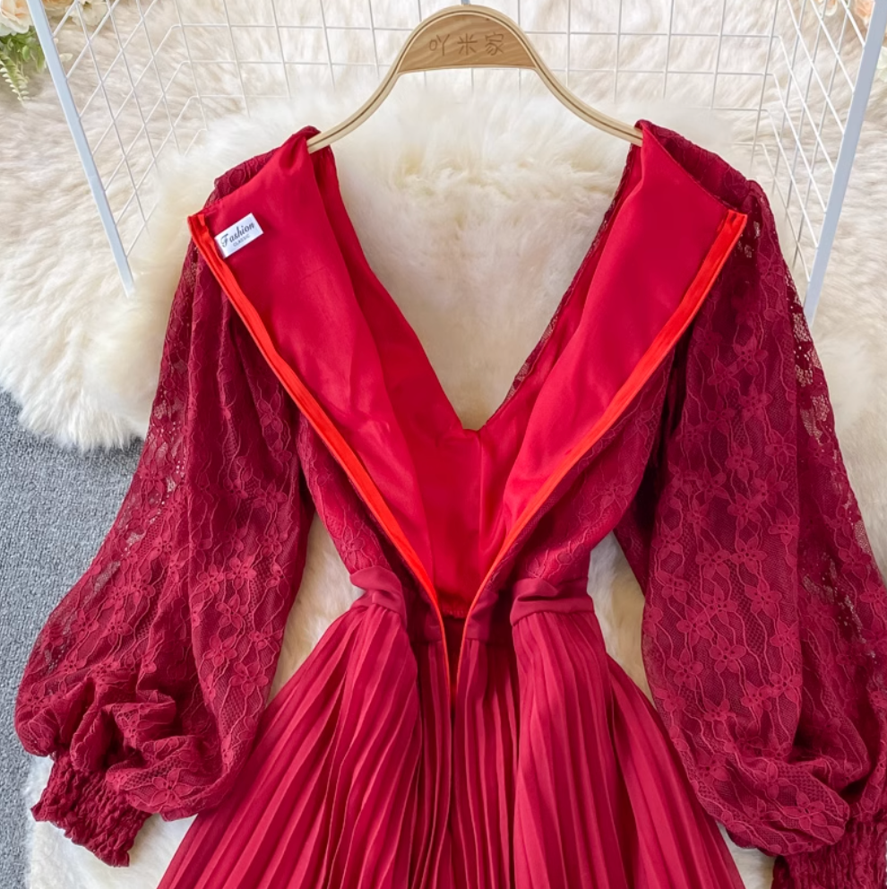 Mori Embroidered Patchwork Lace Dress