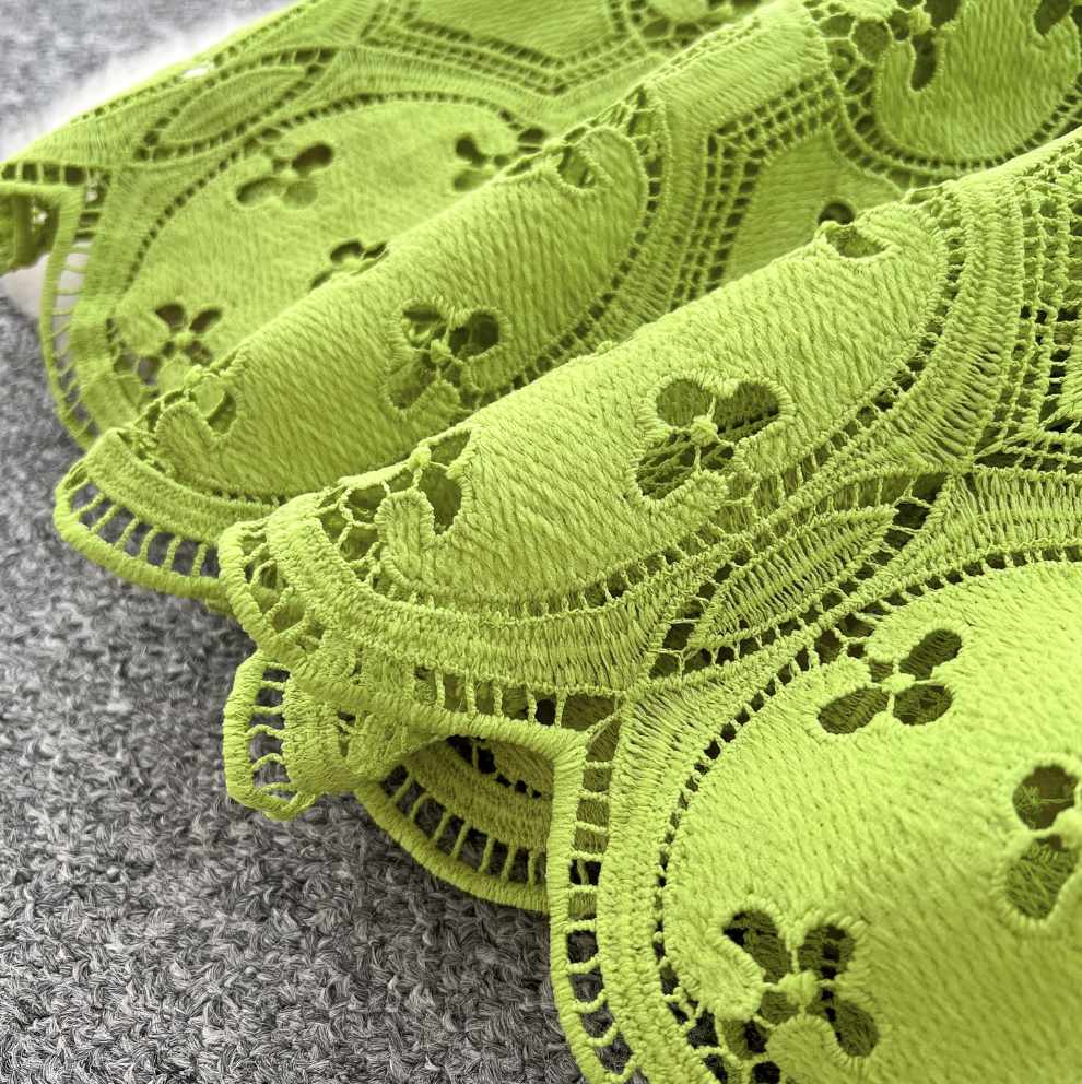 Hollowed Crochet Solid Color Lace Dress