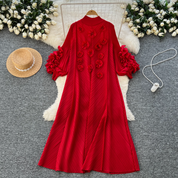 3D Beaded Floral Oversized Dress