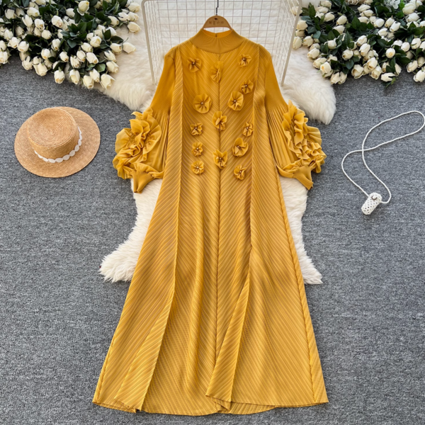 3D Beaded Floral Oversized Dress