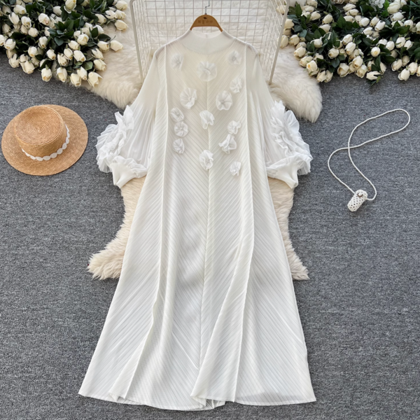 3D Beaded Floral Oversized Dress