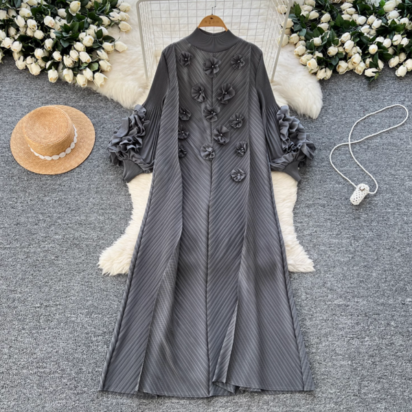 3D Beaded Floral Oversized Dress