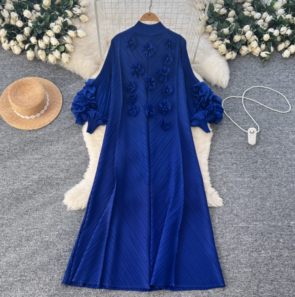 3D Beaded Floral Oversized Dress