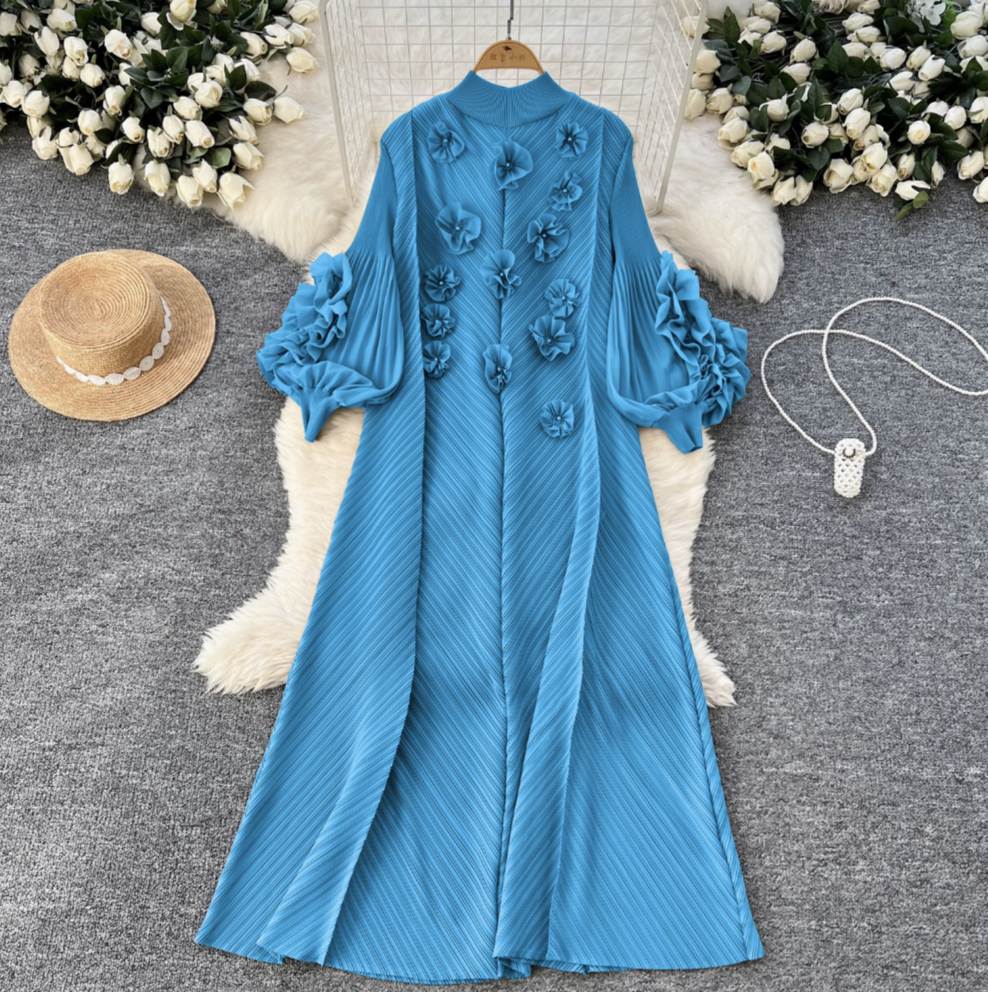 3D Beaded Floral Oversized Dress