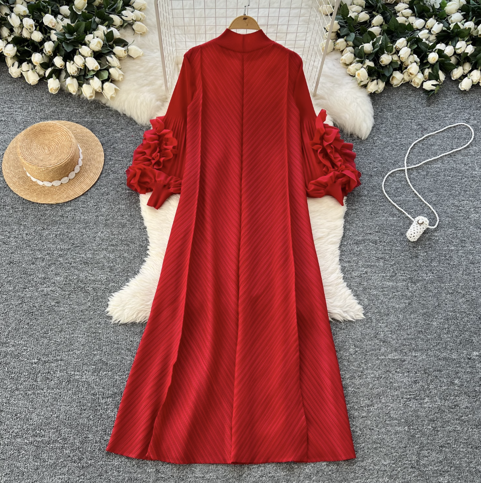 3D Beaded Floral Oversized Dress