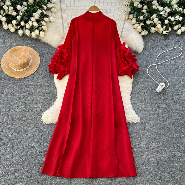 3D Beaded Floral Oversized Dress