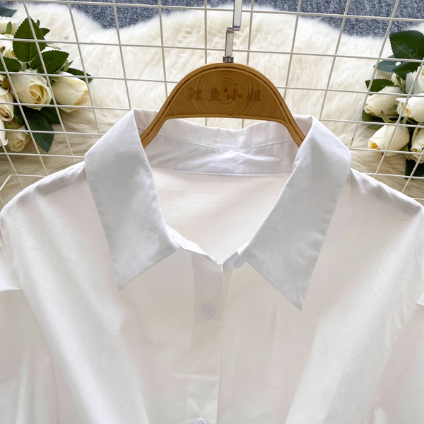 Simple Design White Shirt Dress