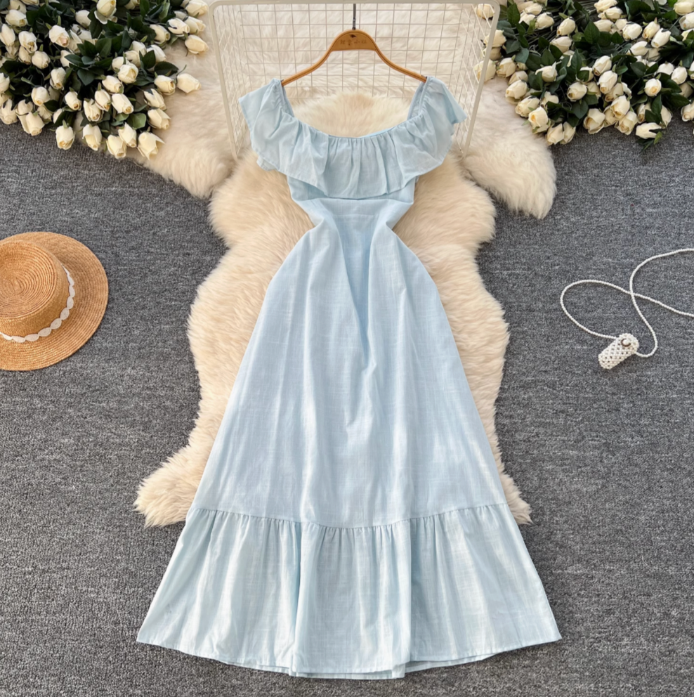 Sweetie Solid Color Ruffled Dress