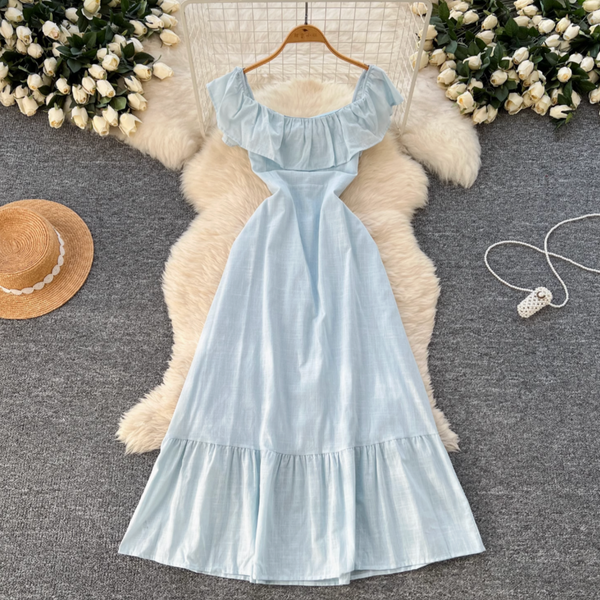 Sweetie Solid Color Ruffled Dress