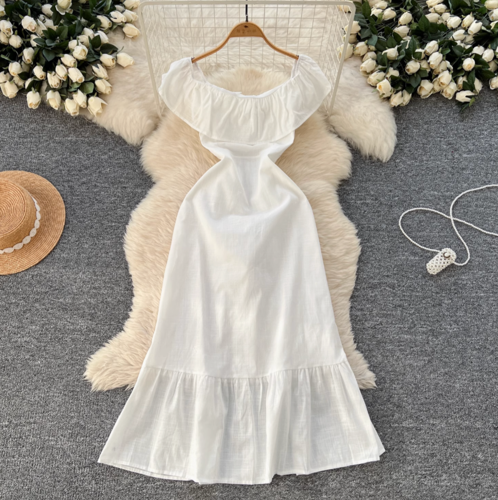 Sweetie Solid Color Ruffled Dress