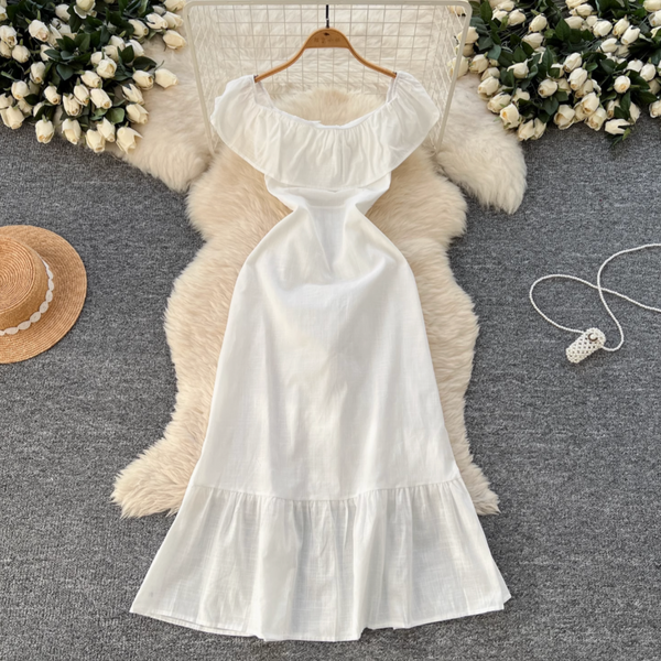 Sweetie Solid Color Ruffled Dress