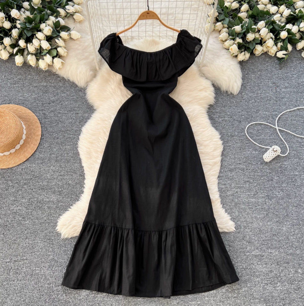 Sweetie Solid Color Ruffled Dress