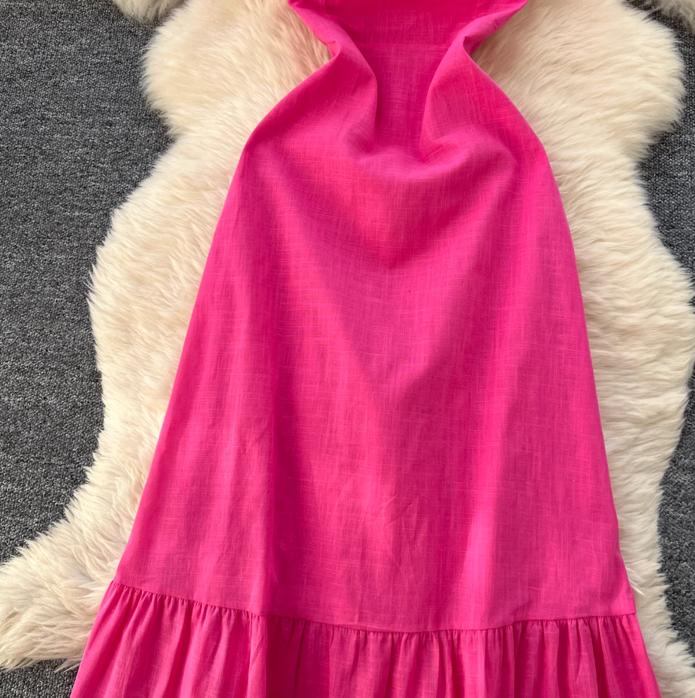 Sweetie Solid Color Ruffled Dress