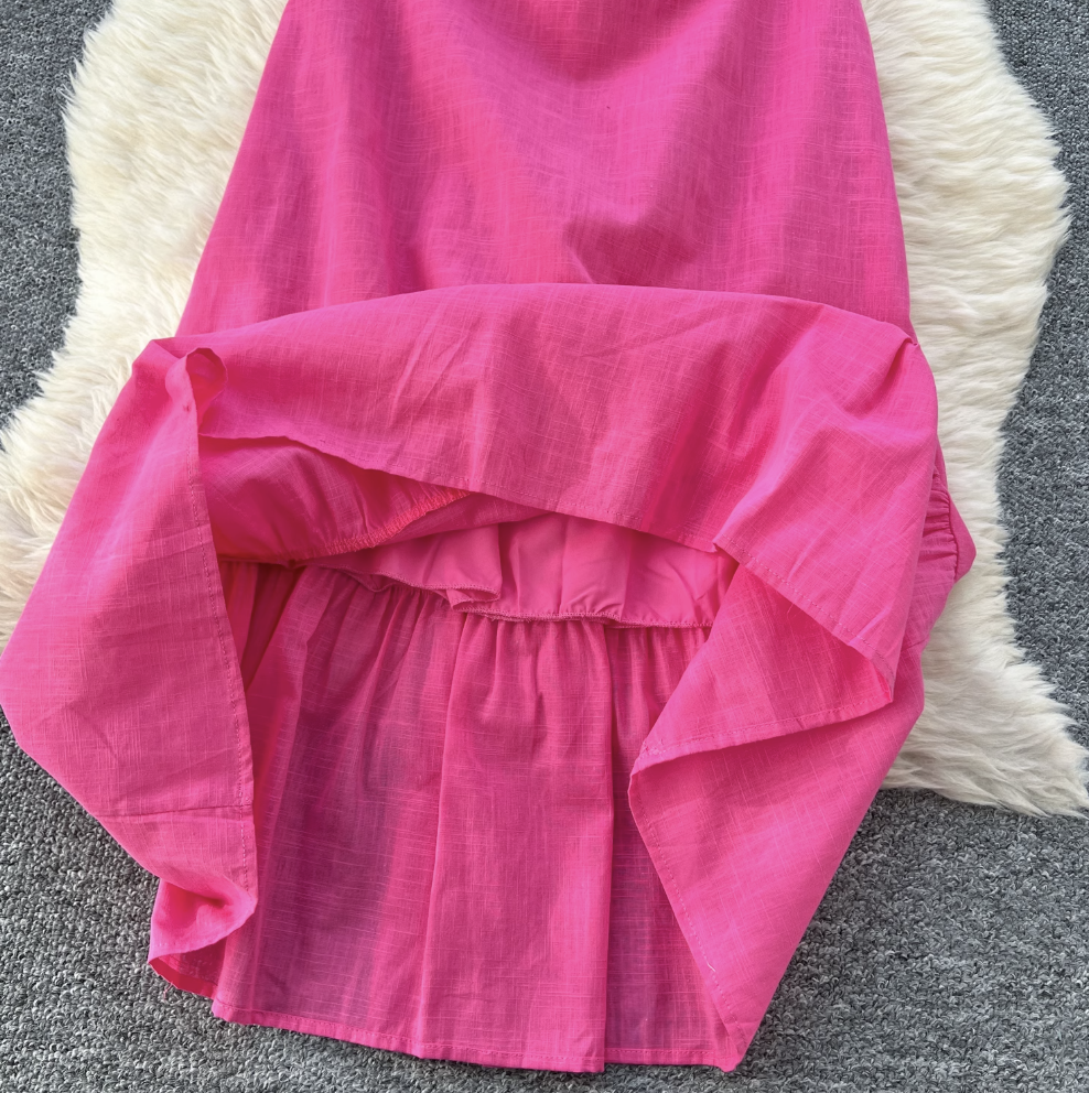 Sweetie Solid Color Ruffled Dress