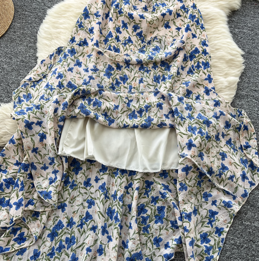 Mori Ruffled Floral Slip Dress
