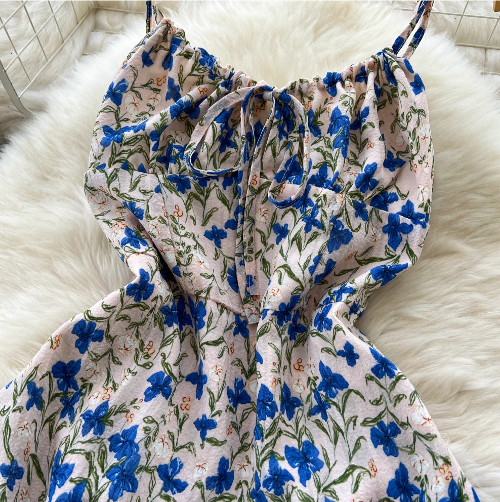 Mori Ruffled Floral Slip Dress