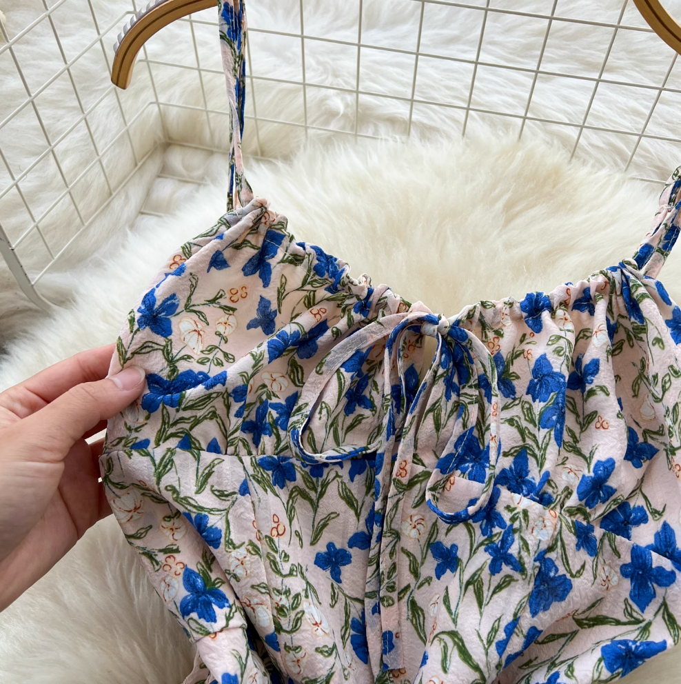 Mori Ruffled Floral Slip Dress