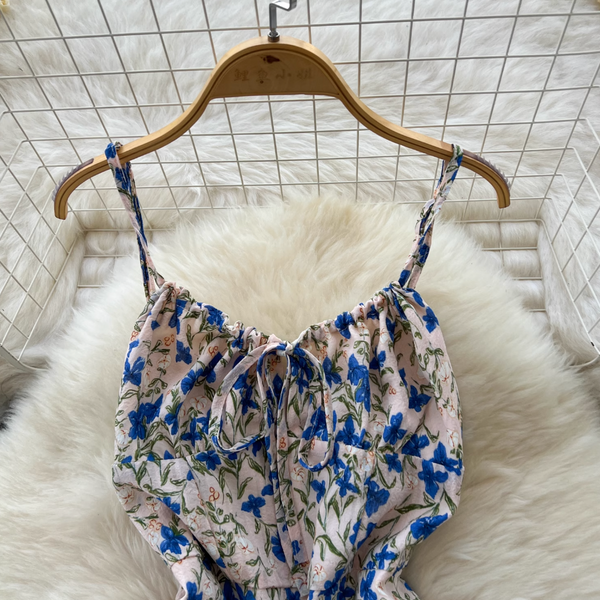 Mori Ruffled Floral Slip Dress