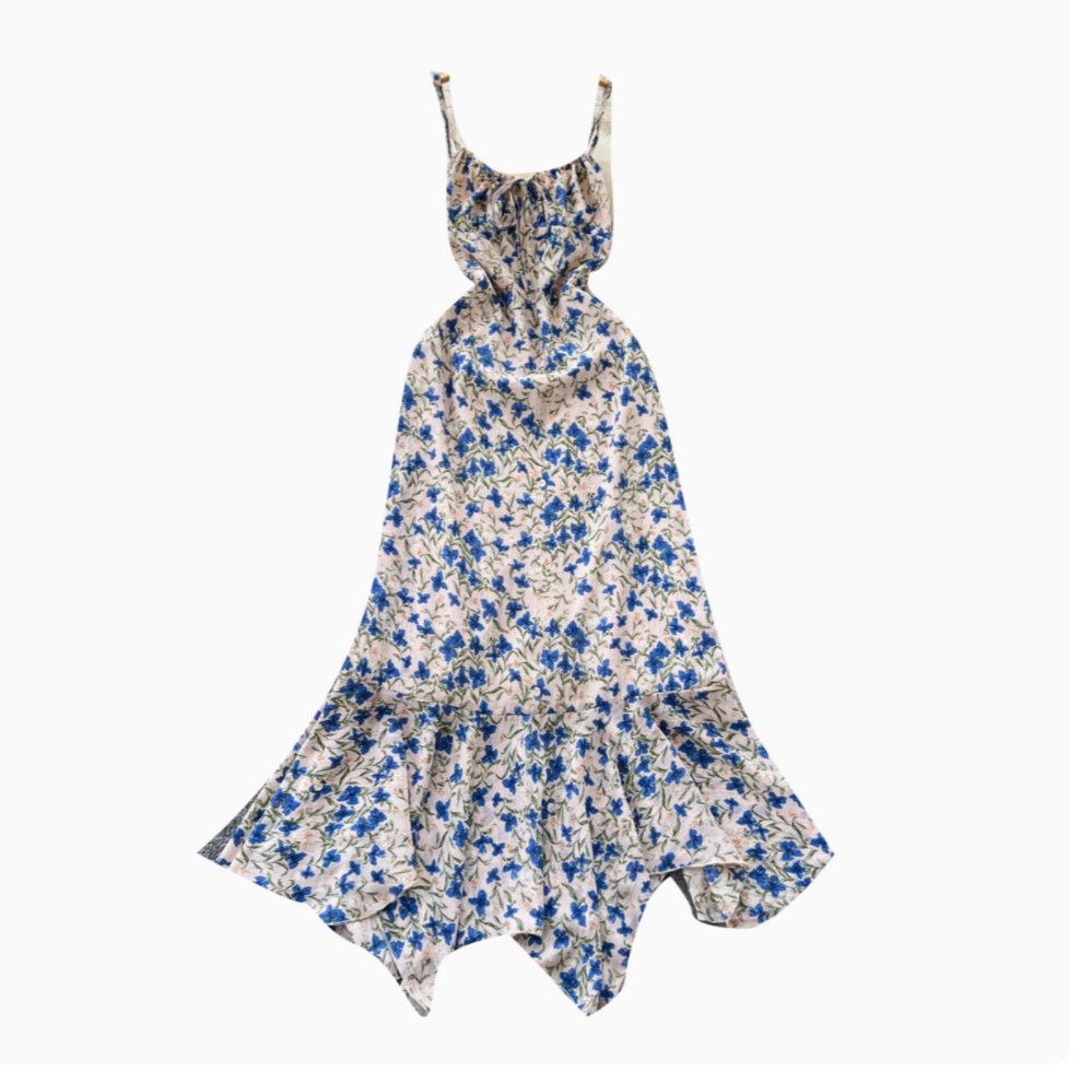 Mori Ruffled Floral Slip Dress