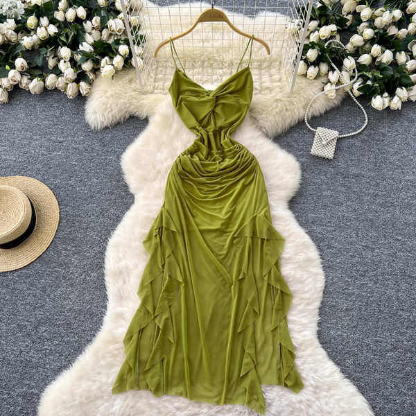 Niche Knotted Neckline Slip Dress