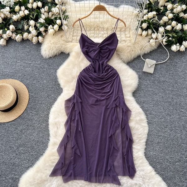 Niche Knotted Neckline Slip Dress