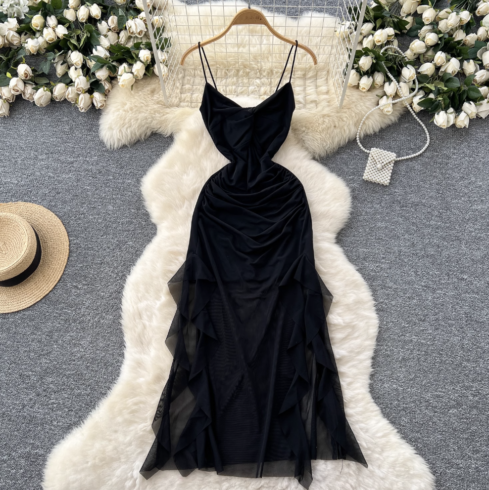 Niche Knotted Neckline Slip Dress