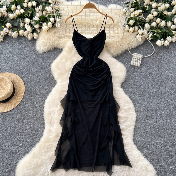 Niche Knotted Neckline Slip Dress