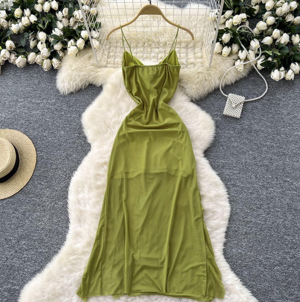 Niche Knotted Neckline Slip Dress