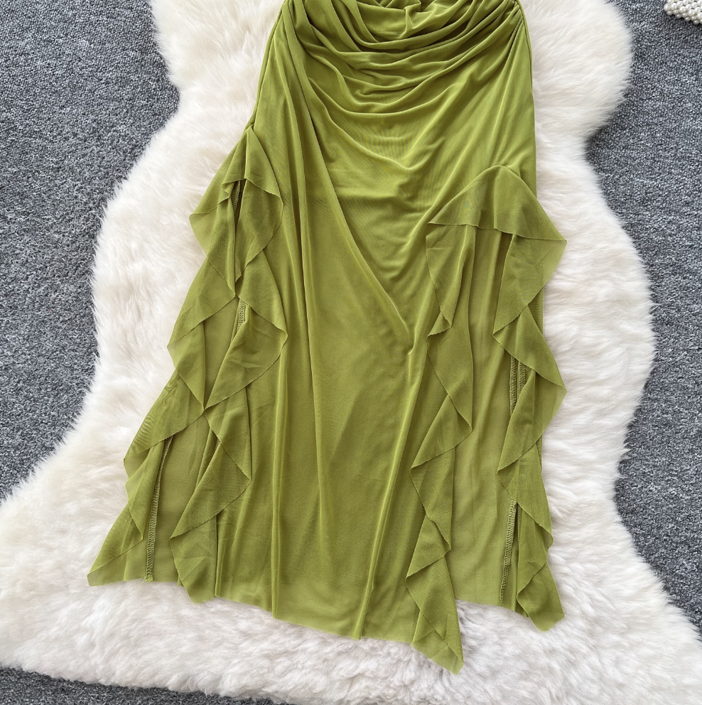 Niche Knotted Neckline Slip Dress