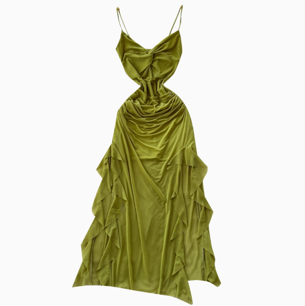Niche Knotted Neckline Slip Dress