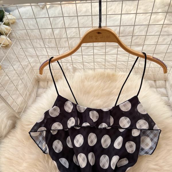 Irregular Design Polka Dot Slip Dress