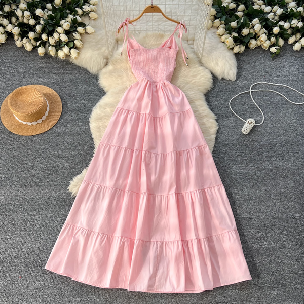 Hollowed Knotted Elastic Slip Dress