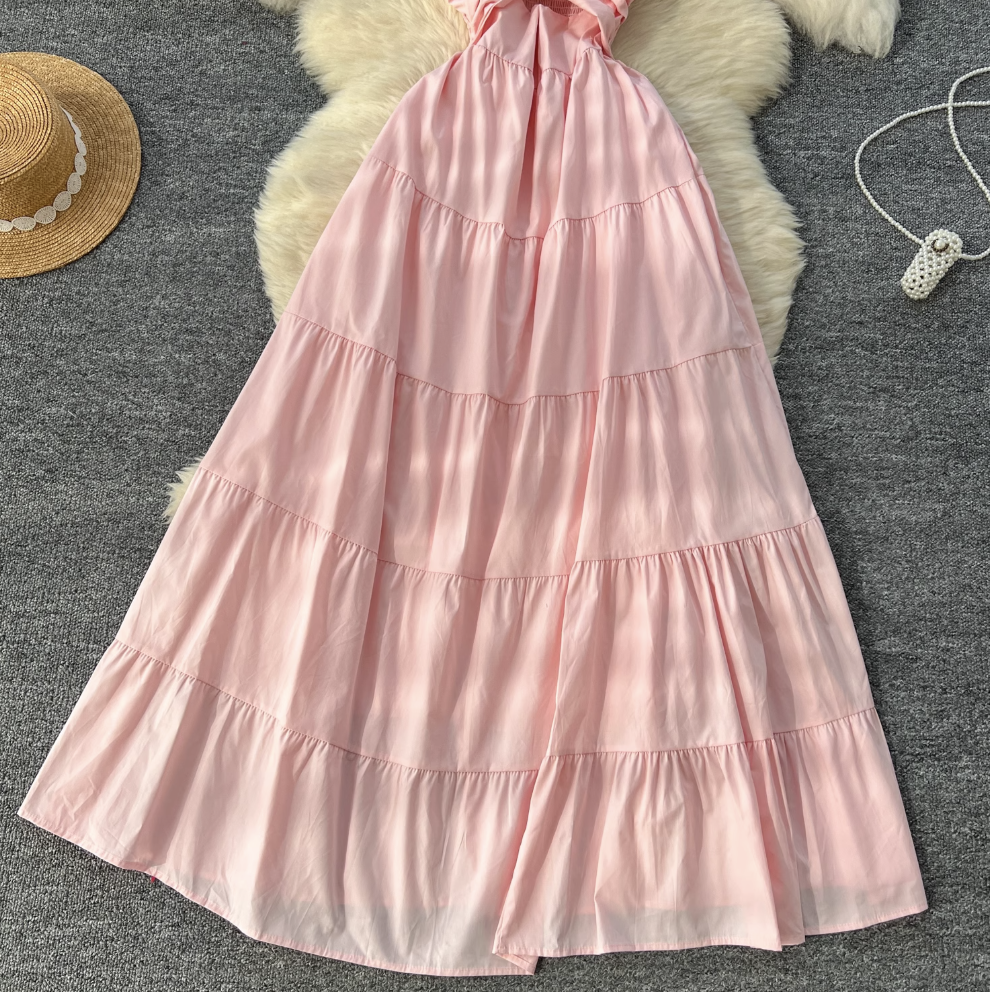 Hollowed Knotted Elastic Slip Dress