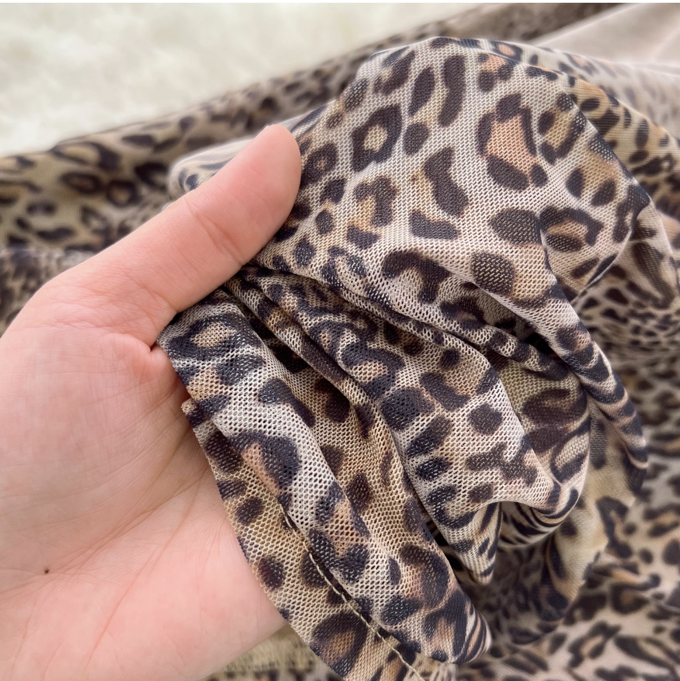 V-neck Leopard Printed Slip Dress